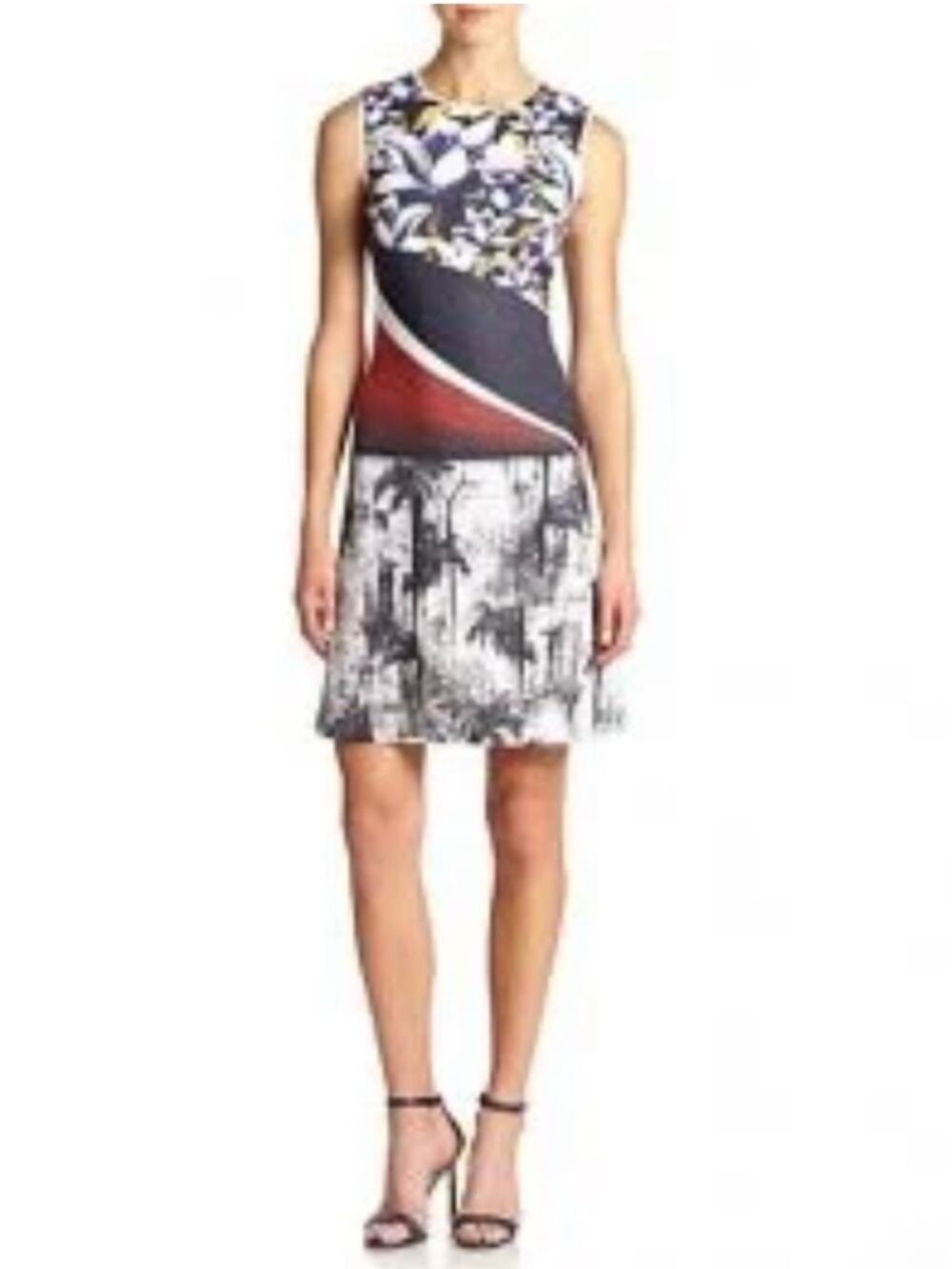 Clover Canyon Women's L Forbidden Forest Mixed Print Sleeveless Dress